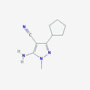 molecular formula C10H14N4 B1290104 5-Amino-3-cyclopentyl-1-methyl-1H-pyrazole-4-carbonitrile CAS No. 1017689-87-0