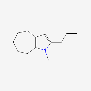 molecular formula C13H21N B12901061 1-Methyl-2-propyl-1,4,5,6,7,8-hexahydrocyclohepta[b]pyrrole CAS No. 89506-59-2