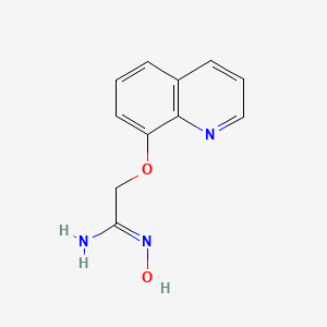 molecular formula C11H11N3O2 B12901122 N-Hydroxy-2-(quinolin-8-yloxy)acetimidamide 