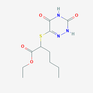 ethyl 2-[(3,5-dioxo-2H-1,2,4-triazin-6-yl)sulfanyl]hexanoate