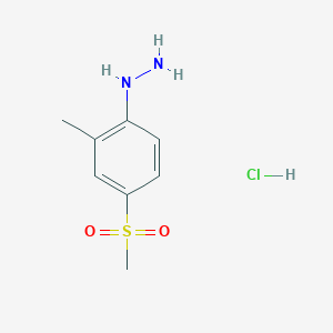 molecular formula C8H13ClN2O2S B1290115 2-Methyl-4-(methylsulphonyl)phenylhydrazine hydrochloride CAS No. 252562-01-9
