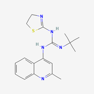 molecular formula C18H23N5S B12901165 1-(tert-Butyl)-3-(4,5-dihydrothiazol-2-yl)-2-(2-methylquinolin-4-yl)guanidine 