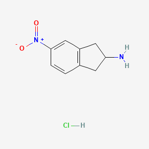 molecular formula C9H11ClN2O2 B1290120 5-nitro-2,3-dihydro-1H-inden-2-amine hydrochloride CAS No. 73536-87-5
