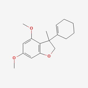 molecular formula C17H22O3 B12901211 Benzofuran, 3-(1-cyclohexen-1-yl)-2,3-dihydro-4,6-dimethoxy-3-methyl- CAS No. 831171-24-5