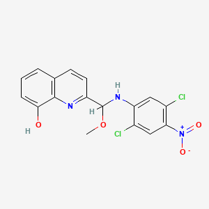 molecular formula C17H13Cl2N3O4 B12901224 2-((2,5-Dichloro-4-nitrophenylamino)(methoxy)methyl)quinolin-8-ol 