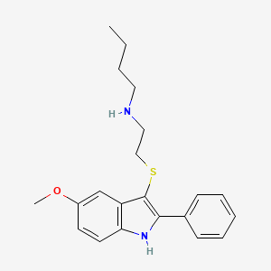 N-{2-[(5-Methoxy-2-phenyl-1H-indol-3-yl)sulfanyl]ethyl}butan-1-amine