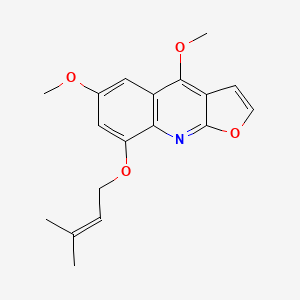 Furo[2,3-b]quinoline, 4,6-dimethoxy-8-[(3-methyl-2-butenyl)oxy]-