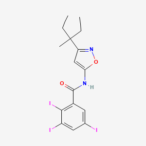 2,3,5-Triiodo-N-[3-(3-methylpentan-3-yl)-1,2-oxazol-5-yl]benzamide