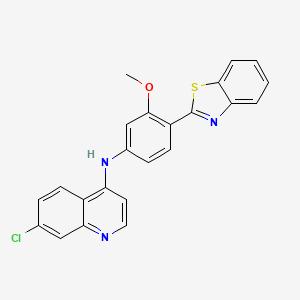 molecular formula C23H16ClN3OS B12901311 N-(4-(benzo[d]thiazol-2-yl)-3-methoxyphenyl)-7-chloroquinolin-4-amine CAS No. 920519-99-9