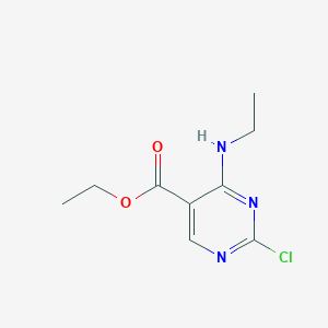 molecular formula C9H12ClN3O2 B12901356 Ethyl 2-chloro-4-(ethylamino)pyrimidine-5-carboxylate 