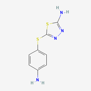 molecular formula C8H8N4S2 B12901412 1,3,4-Thiadiazol-2-amine, 5-((4-aminophenyl)thio)- CAS No. 64070-79-7