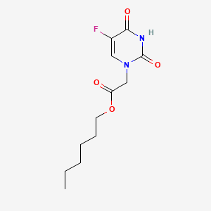 molecular formula C12H17FN2O4 B12901525 1(2H)-Pyrimidineacetic acid, 3,4-dihydro-2,4-dioxo-5-fluoro-, hexyl ester CAS No. 174582-14-0