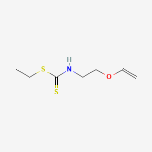 molecular formula C7H13NOS2 B12901553 Carbamodithioic acid, (2-(ethenyloxy)ethyl)-, ethyl ester CAS No. 126560-43-8