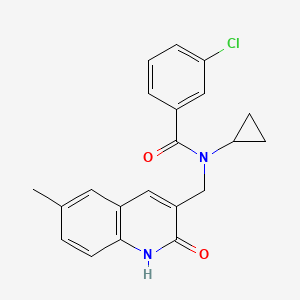 3-Chloro-N-cyclopropyl-N-((6-methyl-2-oxo-1,2-dihydroquinolin-3-yl)methyl)benzamide