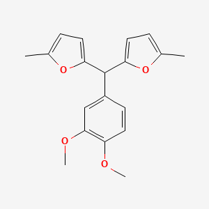 molecular formula C19H20O4 B12901616 Furan, 2,2'-[(3,4-dimethoxyphenyl)methylene]bis[5-methyl- CAS No. 87125-64-2