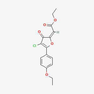 Ethyl (4-chloro-5-(4-ethoxyphenyl)-3-oxo-2(3H)-furanylidene)acetate