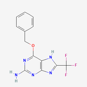 molecular formula C13H10F3N5O B12901637 1H-Purin-2-amine, 6-(phenylmethoxy)-8-(trifluoromethyl)- CAS No. 160948-29-8