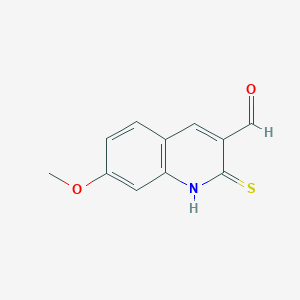 7-Methoxy-2-sulfanylidene-1,2-dihydroquinoline-3-carbaldehyde