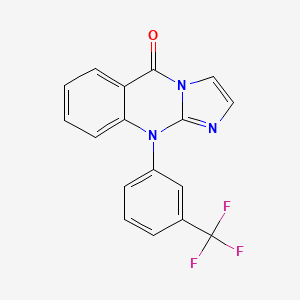 molecular formula C17H10F3N3O B12901683 10-(3-(Trifluoromethyl)phenyl)imidazo[2,1-b]quinazolin-5(10H)-one CAS No. 88959-12-0