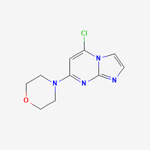 molecular formula C10H11ClN4O B12901691 4-(5-Chloroimidazo[1,2-a]pyrimidin-7-yl)morpholine CAS No. 89099-89-8