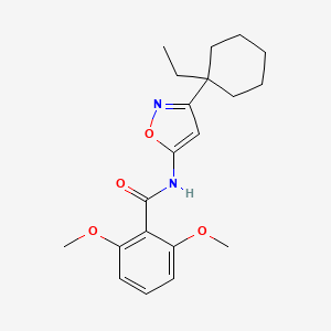 molecular formula C20H26N2O4 B12901700 N-[3-(1-Ethylcyclohexyl)-1,2-oxazol-5-yl]-2,6-dimethoxybenzamide CAS No. 82571-15-1