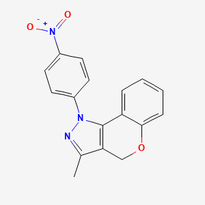 3-Methyl-1-(4-nitrophenyl)-1,4-dihydro[1]benzopyrano[4,3-c]pyrazole