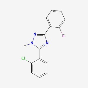 molecular formula C15H11ClFN3 B12901733 5-(2-Chlorophenyl)-3-(2-fluorophenyl)-1-methyl-1H-1,2,4-triazole CAS No. 113400-91-2