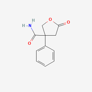 molecular formula C11H11NO3 B12901740 5-Oxo-3-phenyloxolane-3-carboxamide CAS No. 65939-71-1