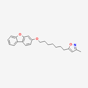 molecular formula C23H25NO3 B12901788 Isoxazole, 5-[7-(3-dibenzofuranyloxy)heptyl]-3-methyl- CAS No. 126311-40-8