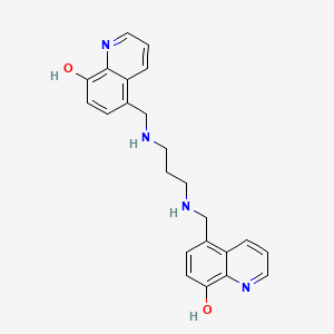 molecular formula C23H24N4O2 B12901806 8-Quinolinol, 5,5'-[1,3-propanediylbis(iminomethylene)]bis- CAS No. 918907-57-0