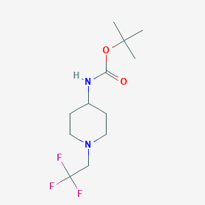 molecular formula C12H21F3N2O2 B1290188 叔丁基 1-(2,2,2-三氟乙基)哌啶-4-基氨基甲酸酯 CAS No. 335653-59-3