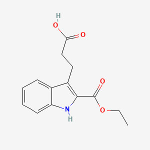 molecular formula C14H15NO4 B12901943 1H-Indole-3-propanoic acid, 2-(ethoxycarbonyl)- CAS No. 63158-58-7