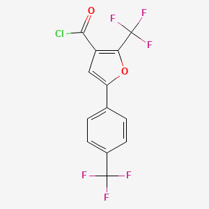 molecular formula C13H5ClF6O2 B12901945 2-(Trifluoromethyl)-5-(4-(trifluoromethyl)phenyl)furan-3-carbonyl chloride CAS No. 240122-23-0