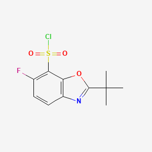 molecular formula C11H11ClFNO3S B12901953 2-tert-Butyl-6-fluoro-1,3-benzoxazole-7-sulfonyl chloride CAS No. 914638-39-4