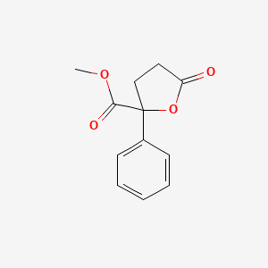 molecular formula C12H12O4 B12901969 Methyl 5-oxo-2-phenyltetrahydrofuran-2-carboxylate 