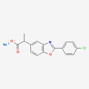 molecular formula C16H11ClNNaO3 B12902013 Benoxaprofen sodium CAS No. 51234-86-7