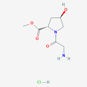 (2S,4R)-Methyl 1-(2-aminoacetyl)-4-hydroxypyrrolidine-2-carboxylate hydrochloride