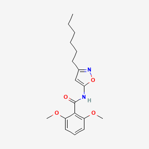 N-(3-Hexyl-1,2-oxazol-5-yl)-2,6-dimethoxybenzamide