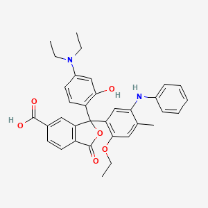 3-(5-Anilino-2-ethoxy-4-methylphenyl)-3-[4-(diethylamino)-2-hydroxyphenyl]-1-oxo-1,3-dihydro-2-benzofuran-5-carboxylic acid