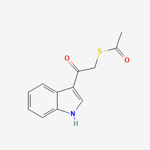 molecular formula C12H11NO2S B12902197 Ethanethioic acid, S-[2-(1H-indol-3-yl)-2-oxoethyl] ester CAS No. 653586-11-9