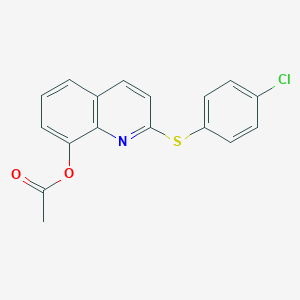 2-((4-Chlorophenyl)thio)quinolin-8-yl acetate