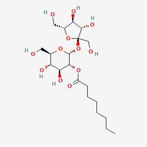 (2R,3R,4S,5S,6R)-2-(((2R,3S,4S,5R)-3,4-Dihydroxy-2,5-bis(hydroxymethyl)tetrahydrofuran-2-yl)oxy)-4,5-dihydroxy-6-(hydroxymethyl)tetrahydro-2H-pyran-3-yl octanoate