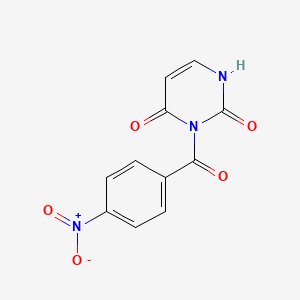 molecular formula C11H7N3O5 B12902245 3-(4-Nitrobenzoyl)pyrimidine-2,4(1H,3H)-dione CAS No. 90330-18-0