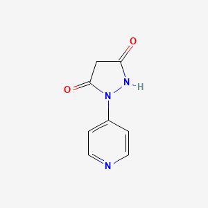 molecular formula C8H7N3O2 B12902255 3,5-Pyrazolidinedione, 1-(4-pyridinyl)- CAS No. 820238-79-7