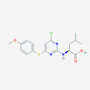 N-{4-Chloro-6-[(4-methoxyphenyl)sulfanyl]pyrimidin-2-yl}-L-leucine