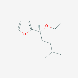 molecular formula C12H20O2 B12902336 2-(1-Ethoxy-4-methylpentyl)furan CAS No. 90908-96-6