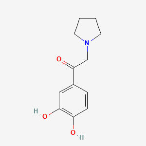 molecular formula C12H15NO3 B12902416 Acetophenone, 3',4'-dihydroxy-2-(1-pyrrolidinyl)- CAS No. 16899-82-4