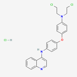 molecular formula C25H24Cl3N3O B12902435 N-(4-(4-(Bis(2-chloroethyl)amino)phenoxy)phenyl)-4-quinolinamine monohydrochloride CAS No. 133041-53-9