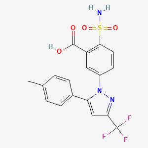 2-Sulfamoyl-5-(5-(p-tolyl)-3-(trifluoromethyl)-1H-pyrazol-1-yl)benzoic acid