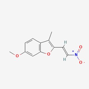 molecular formula C12H11NO4 B12902513 6-Methoxy-3-methyl-2-(2-nitroethenyl)benzofuran CAS No. 37733-64-5